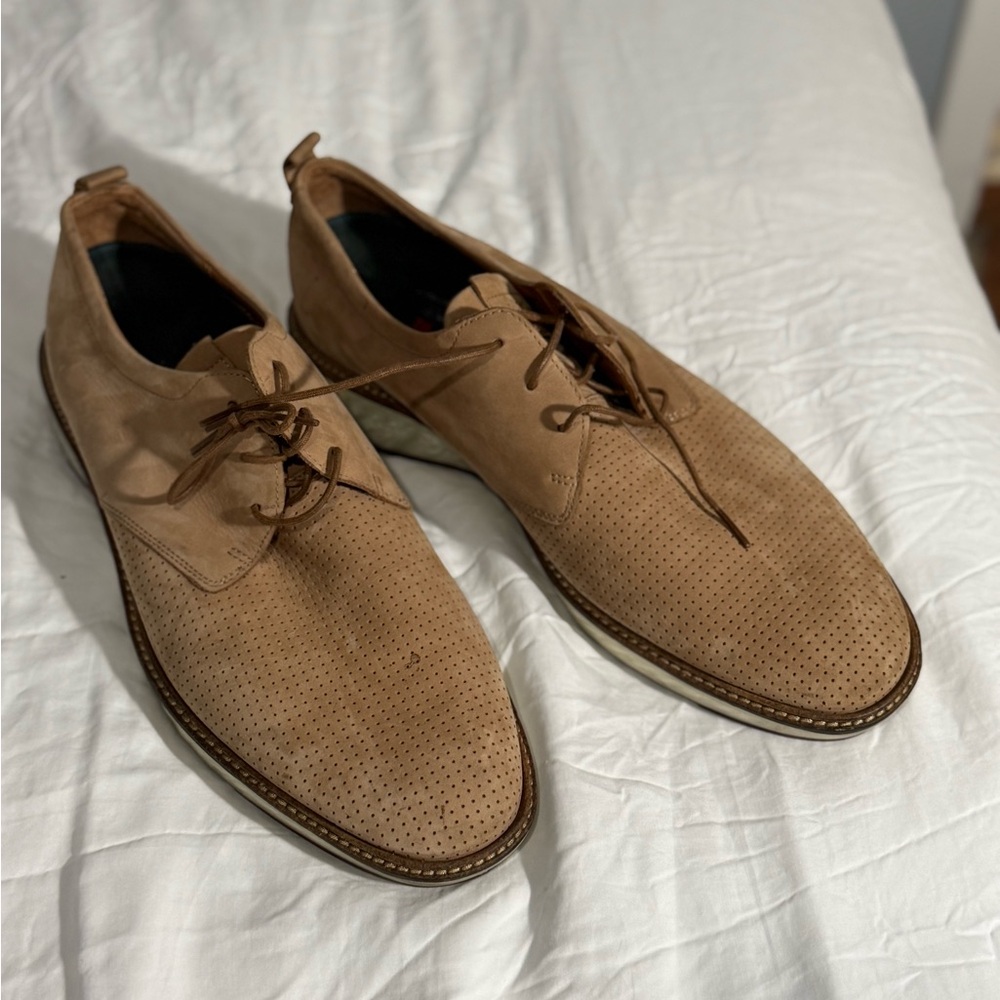 Ecco- Men’s -  Tan Suede Oxfords - size 14